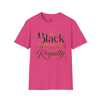 Black America Royalty Shirt, African American Pride Tee, Luxury Graphic T-Shirt, Melanin Culture Shirt, Unisex Softstyle Tee
