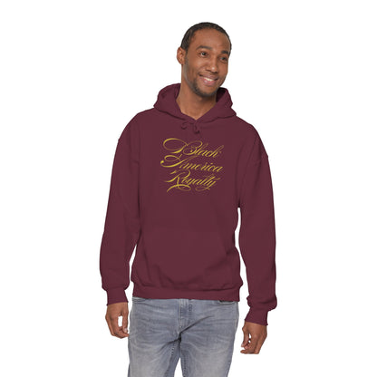 BAR Signature Pullover Hoodie - Gold Print – Premium Black Cultural Wear