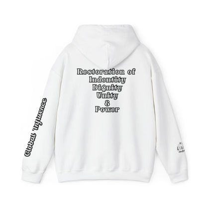 Black America Royalty Pullover Hoodie, Inspirational Streetwear Global Influence Graphic Hoodie, Unisex Hooded Sweatshirt