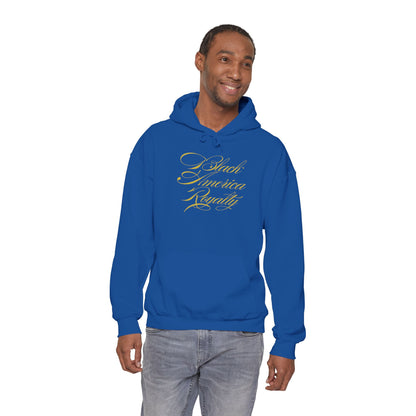 BAR Signature Pullover Hoodie - Gold Print – Premium Black Cultural Wear