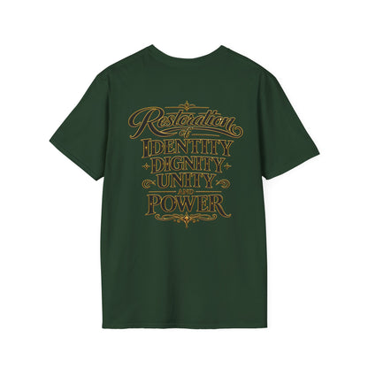 Black America Royalty Shirt, African American Pride Tee, Luxury Graphic T-Shirt, Melanin Culture Shirt, Unisex Softstyle Tee