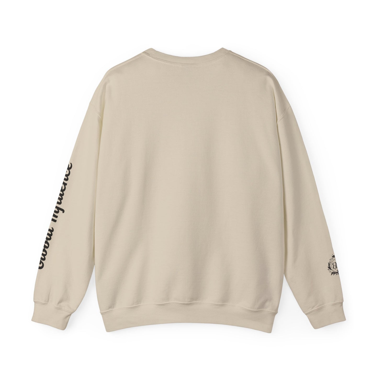 Black America Royalty Crewneck Sweatshirt | Crown Graphic with Sleeve Text