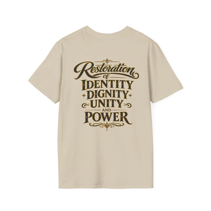 Black America Royalty Shirt, African American Pride Tee, Luxury Graphic T-Shirt, Melanin Culture Shirt, Unisex Softstyle Tee
