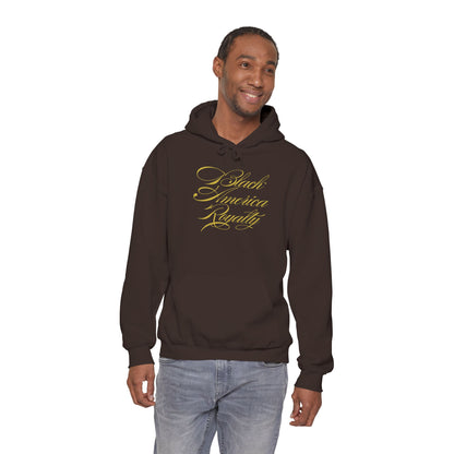 BAR Signature Pullover Hoodie - Gold Print – Premium Black Cultural Wear