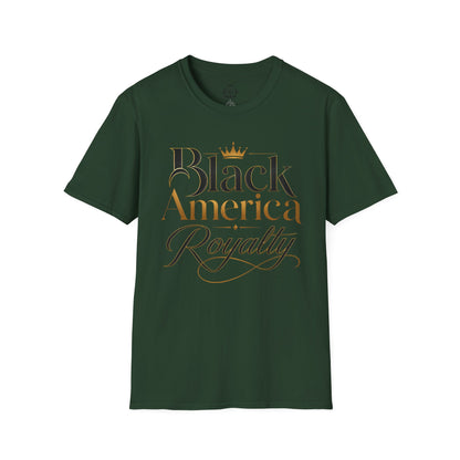Black America Royalty Shirt, African American Pride Tee, Luxury Graphic T-Shirt, Melanin Culture Shirt, Unisex Softstyle Tee