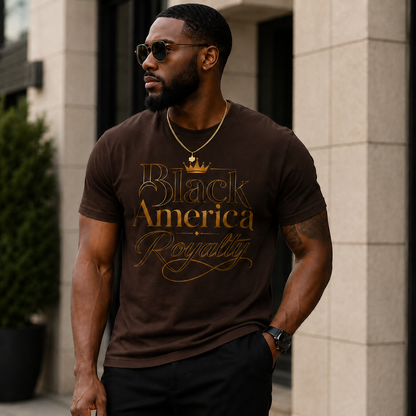 Black America Royalty Shirt, African American Pride Tee, Luxury Graphic T-Shirt, Melanin Culture Shirt, Unisex Softstyle Tee
